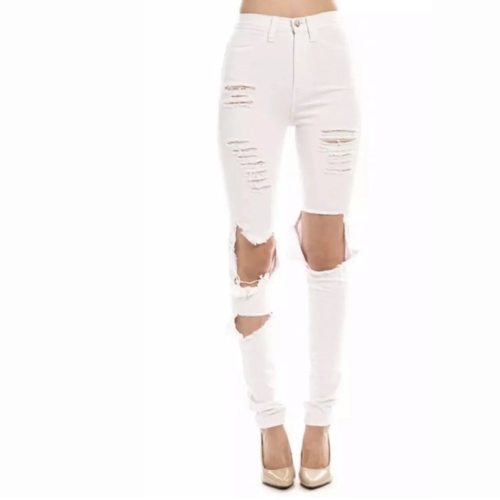 Aphrodite High Waisted White Jeans NWT